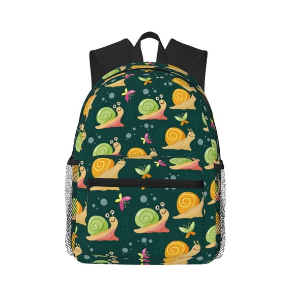 Defioc Snails And Butterfies Pattern Laptop Backpack for Men and Women,Casual Backpack Dayback Sports Bookbag for Travel Running Hiking