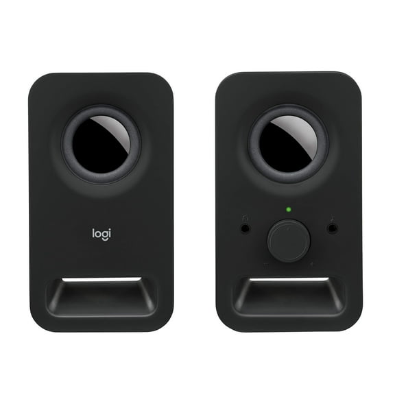 Restored Logitech Multimedia Speakers Z150 with Stereo Sound for Multiple Devices, Black (Refurbished)