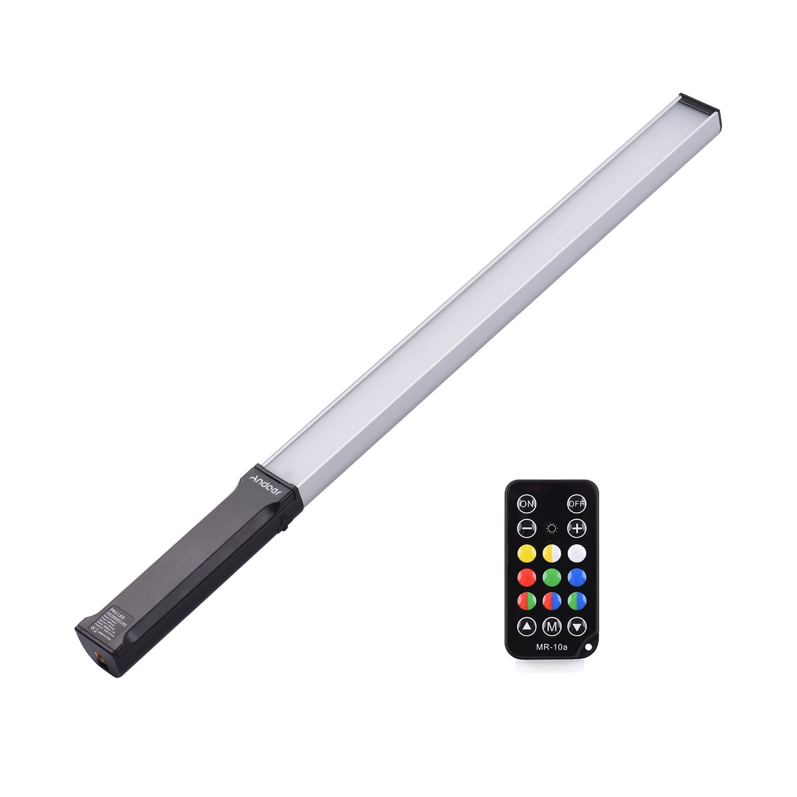 egyptisk Uretfærdig Alarmerende Andoer Portable RGB Handheld LED Video Light Wand 10W 9 Colors CRI95+  3200K-5600K 0-100% 12-level Dimmable 7 Light Effects Universal 1/4-inch  Interface with Remote Control Built-in 2600mAh B - Walmart.com
