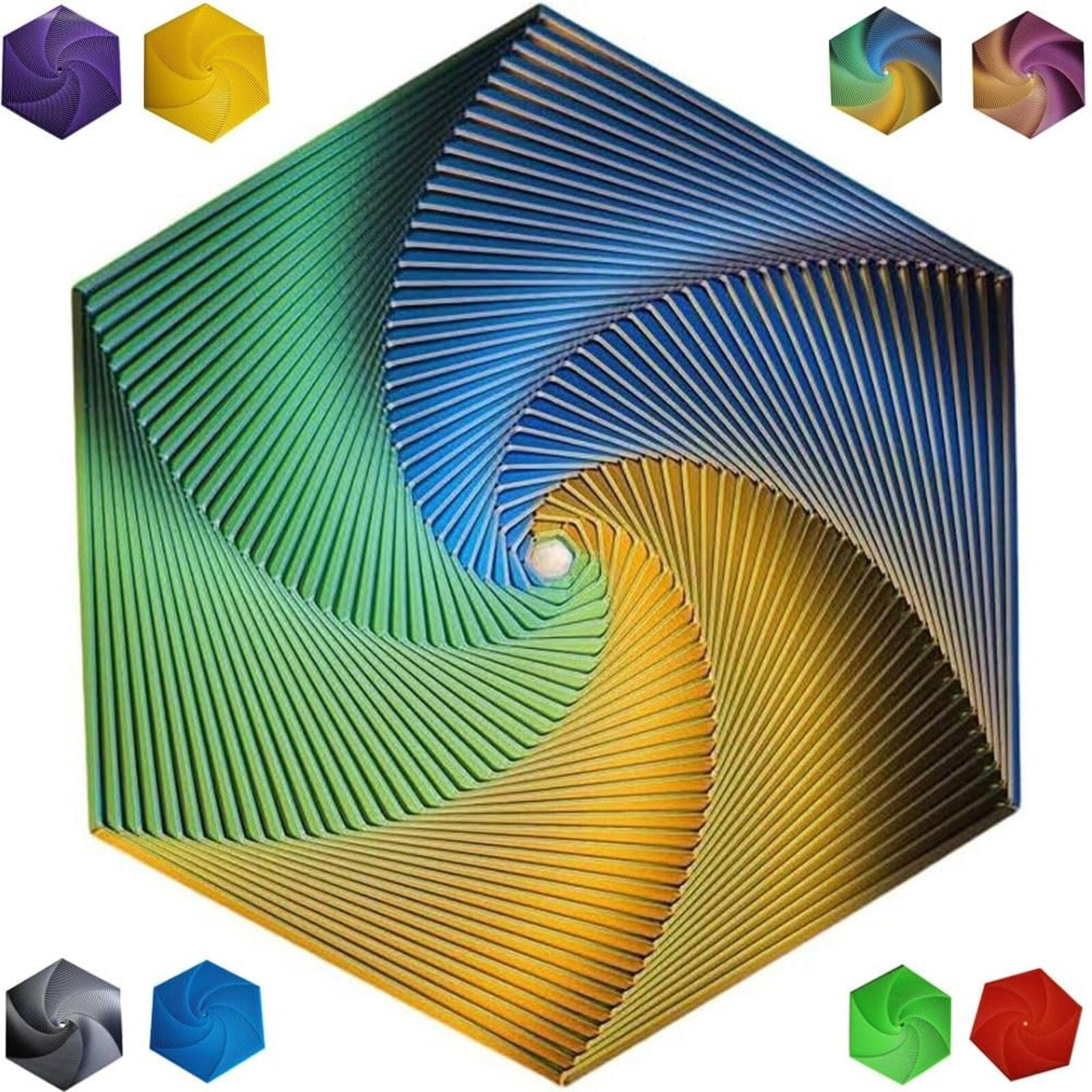 Outil Sensoriel Anti-Stress Imprimé en 3D Fractal Fidget Hexagon pour Adultes, Outil de Méditation Consciente, Spirale Hexagonale Géométrique pour Outil Sensoriel Anti-Stress Imprimé en 3D Fractal Fidget Hexagon pour Adultes, Outil de Méditation Consciente, Spirale Hexagonale Géométrique pour
