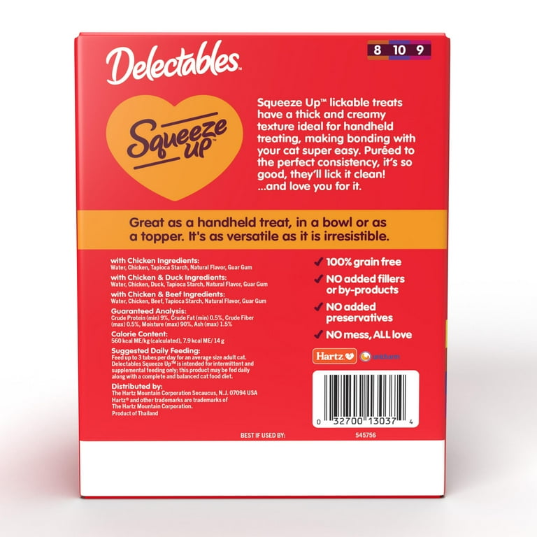 Hartz Delectables Squeeze up Non-Seafood Variety Pack Lickable Wet