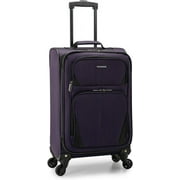 U.S. Traveler Aviron Bay Expandable Softside Luggage with Spinner Wheels, Purple, Carry-on 22-Inch