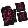 thumbnail image 1 of ZICANCN Oven Mitts and Pot Holders Sets,Red Shining Skull and Crossbones Baking Sets Kitchen Heat Resistant 4 Pieces, 1 of 8