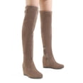 thumbnail image 4 of Women's Over The Knee Thigh High Stretch Boots Shoes LEGGY KHAKI Size 7.5, 4 of 5