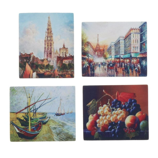 4 piezas Mini pintura al 1:12 muebles de en miniatura decoración de bricolaje para niños niñas juguete UNA