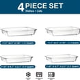 thumbnail image 4 of Set of 4 Rectangular Glass Baking Dishes, Perfect for Pasta, Leftovers & Cooking, Oven Freezer & Dishwasher Safe, Essential Kitchen Bakeware, 4 of 8