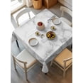 thumbnail image 6 of Marble Grey White Table Cloth, Cracked Rock Greyscale Fake Stone Waterproof Tablecloth for Square Tables, Reusable Washable Fabric Table Cover for Restaurant Kitchen Dining Tables 54"x54", 6 of 6