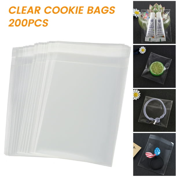 Willstar 200Pcs Candy Treat Bags Clear Cookie Bags Resealable