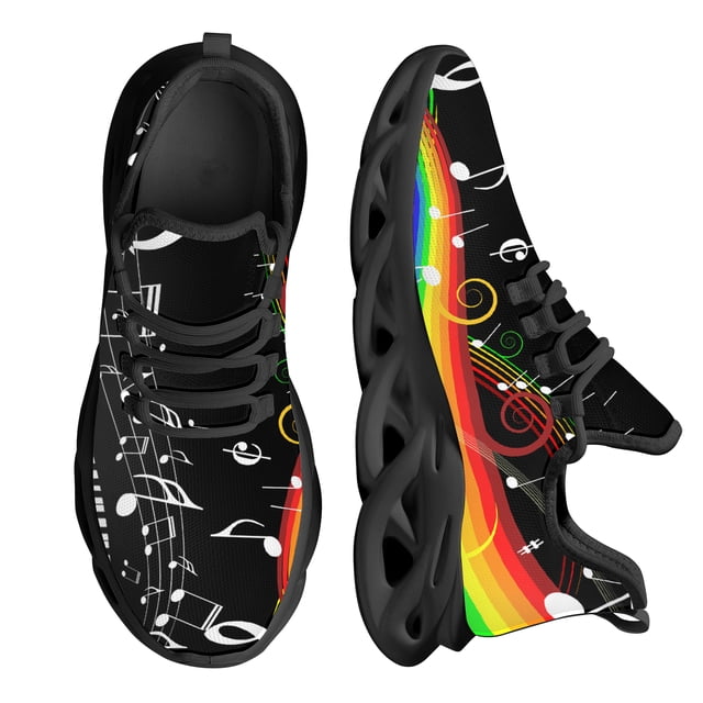 Zapatillas de deporte para hombre personalizadas, de malla neutra, transpirables, de alta calidad y a la moda, con teclado de piano genial para amantes de la música.