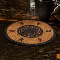 VHC Brands Classic Country Primitive Tabletop & Kitchen-Heritage Farms Tan Star Jute Trivet