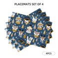 thumbnail image 3 of Placemats Set of 4 / 6, Winter Animal Friends Placemats for Dining Table Indoor/Outdoors Heat Resistant Washable Placemats 18" x 12", 3 of 8
