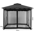 thumbnail image 3 of SHANNA Gazebo Universal Replacement Mosquito Netting 10' x 10' Outdoor Mesh Netting Screen 4-Panel Sidewall Curtain with Zipper, Black, 3 of 8