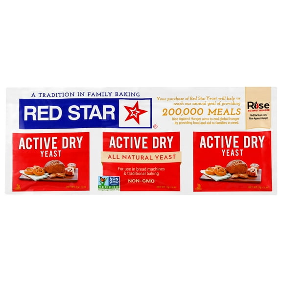 Red Star All-Natural Active Dry Yeast, 0.75-Ounces, 3-Pack Strip