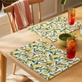 thumbnail image 4 of Summer Lemon Placemats Set of 4 Farmhouse Tropical Botanical Fruit Place Mats Indoor Wipeable Table Mats Washable Cloth Dining Table Placemats for Kitchen Holiday Party Home Decor 13x19 Inch, 4 of 9
