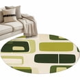 thumbnail image 2 of Sage Green Boho Round Area Rug 3.3 FT, Non Slip Small Entryway Kitchen Mat, Modern Abstract Geometric Middle Century Washable Soft Circular Rug Non-Shedding Door Mat for Bathroom Playroom Kids Room, 2 of 9