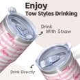 thumbnail image 4 of Flamingo Travel Mug with Handle 20OZ Stainless Steel Insulated Tumbler Cup Leak Resistant Double Wall Vacuum Keeps Drinks Hot Cold Gifts for Women Girls on Birthday Christmas Summer, 4 of 6