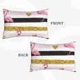 thumbnail image 2 of Fuzoiu Gold Glittering Hearts and Flamingos Print Fuzzy Pillowcases, Super Soft Pillow Case Cover with Zipper for Bedroom, Sofa, Couch,Cozy Pillow Shams for All Seasons-14"x20", 2 of 6