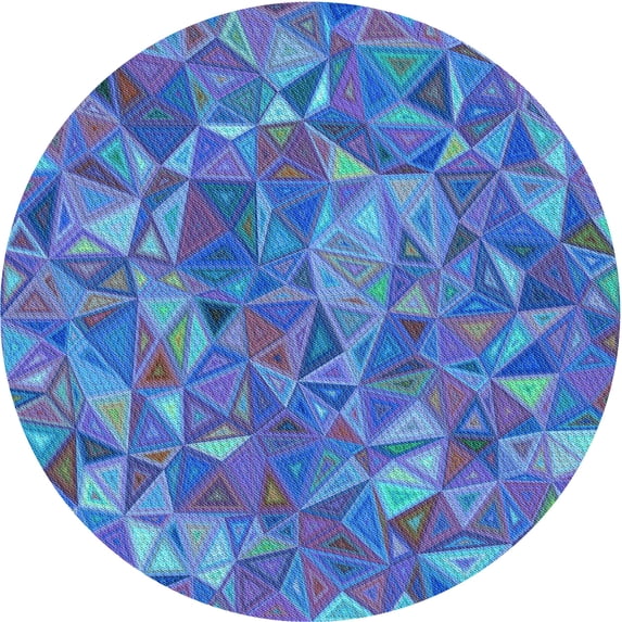 Ahgly Company Indoor Round Patterned Butterfly Blue Area Rugs, 3' Round