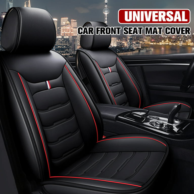 Bigsalestore Car Front Seat Cover, Black PU Leather, Waterproof Dustproof  Breathable, Full Surrounded Seat Cushion for Universal Car, 1PCS 
