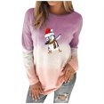 thumbnail image 2 of Pntutb Mujeres Moda O-cuello Navidad Mangas largas tops Blusa Gradiente Sudadera Pntutb Pntutb-2386, 2 of 7