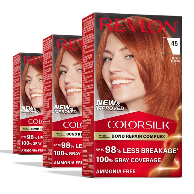 Tinte para el cabello Revlon ColorSilk con complejo reparador de uniones 45 Bright Auburn