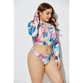 thumbnail image 2 of Ensemble Bikini String Taille Haute à Manches Longues avec Fermeture Éclair pour Femmes 3 Pcs, 2 of 6