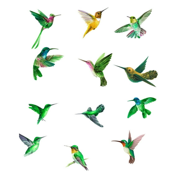 Reusable Hummingbird Window Clings, Simple Application for Bird Safety, Non Adhesive Reusable Vinyl Static Cling, Vibrant Colored, Durable High-Quality Vinyl