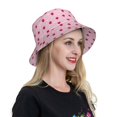thumbnail image 6 of Bingfone Strawberry And Heart Bucket Hat for Men Women,Packable Reversible Printed Sun Hats,Fisherman Outdoor Travel Hiking Beach Caps, 6 of 7