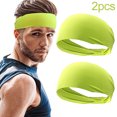 thumbnail image 1 of Frente Sweatband Antideslizante Transpirable para Hombres Mujeres (Amarillo Fluorescente), 1 of 6