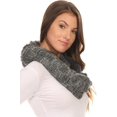 thumbnail image 3 of Sakkas Dalien Short Length Two Sided Faux Fur Ribbed Cable Knit Infinity Scarf - Grey - OS, 3 of 4