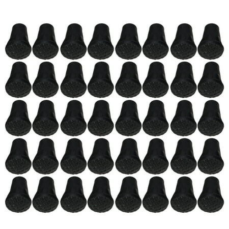 

HOMEMAXS 40pcs Outdoor Trekking Pole Accessories Foot Cover Pole Tip Protectors Hiking Stuff Absorbing Adds Grip Traction Stability (Black)