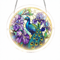 thumbnail image 3 of Acrylic Puzzle Suncatcher with Stained Glass Style Peacock and Floral Design, 83 Pieces, 2D Round, for Window Display, Wall Hanging Decoration, 3 of 3
