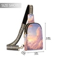 thumbnail image 2 of Stylish Leather Crossbody Bag 8.46x5.9x2.16In Easy To Carry Multi-Purpose Travel Hiking Shopping Fashion Bag Pink Beautiful Cloud, 2 of 7