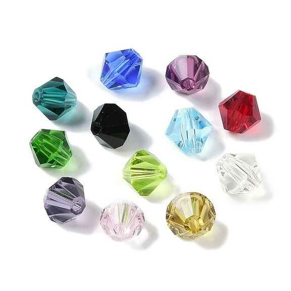 Imitation Austrian Crystal Beads Grade AAA K9 Glass Faceted Bicone Mixed Color 6x6mm Hole: 0.7~0.9mm