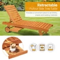 thumbnail image 4 of Ktaxon 2PC Outdoor Wooden Garden Bed  Fir Chaise Lounge with Wheels Storage Drawer Two-Speed Adjustable Back Patio Furniture Burlywood, 4 of 12