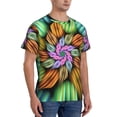 thumbnail image 2 of Vsdgher Hippie Style Print Men's Dry Fit Mesh Athletic Shirts Moisture Wicking Tennis T-Shirt Tops, 2 of 9