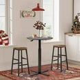 thumbnail image 4 of Round Cocktail Bar Table,Height-Adjustable Round Pub Table 23.8 Inches with Removable Wheel & Interchangeable Feet, Dual-Use for Kitchen, Coffee Bar, Pub,Home or Dining,Black, 4 of 7