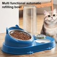 thumbnail image 4 of Cat Food Water Bowl Set Automatic Water Dispenser Cat Dish 16 Degrees Angle Anti-Slip Food Bowl Detachable Anti-Splash Pet ShopWise Round, 4 of 9