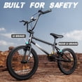 thumbnail image 3 of Korimefa Freestyle BMX Bikes, 18 inch Kids Bicycles for 7-12 Years Old Boys Child Tween Teen, with Aluminum Alloy U-Brake, Rear R-Brake, Hand Brake Levers & Front Rear Pedals, Black, 3 of 11