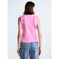 thumbnail image 3 of Free Assembly Women's and Women's Plus Ruffle Trim Mixy Tank Top, Sizes XS-4X, 3 of 5