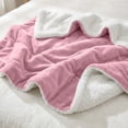 thumbnail image 5 of Moonlight 20015 Plush Sherpa Bed Blanket Super Soft Warm Ultra Cozy Reversible Fleece Twin Pink, 5 of 8