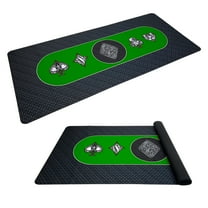 Poker Table Top Pad – Great for Texas Holdem Casino Style – 78” X 36”Rectangle – Portable Rolling Rubber Folding Mat – Professional 3 Layers - Includes Carry Bag, Green