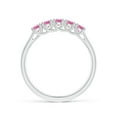 thumbnail image 2 of ANGARA Natural Half Eternity Five Stone Pink Sapphire Wedding Ring in 14K White Gold for Women (Size-2.8mm) | September Birthstone, Anniversary, Jewelry Gift for Women | Natural Pink Sapphire Ring, 2 of 7
