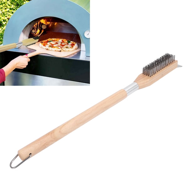 Cepillo Para Horno De Pizza 52 Cm Con Raspador De Acero Y Cerdas De Latón – Mango De Madera
