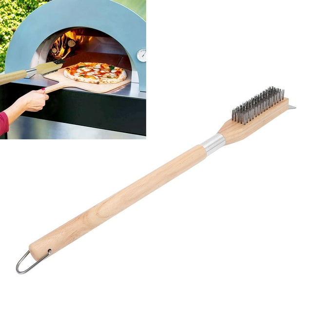 Cepillo de Horno de Pizza, Raspador de Acero Pizzería de Pizza Pizzería Cerebro de Acero Cerdas Cola para Restaurte de Estilo Occidental