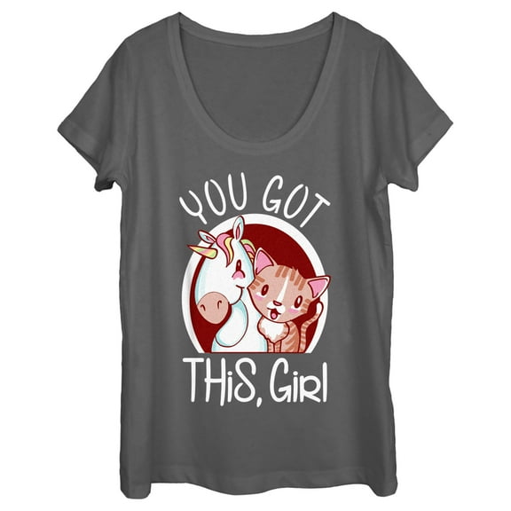 Women's Lost Gods You Got This Girl Scoop Neck Charcoal Medium