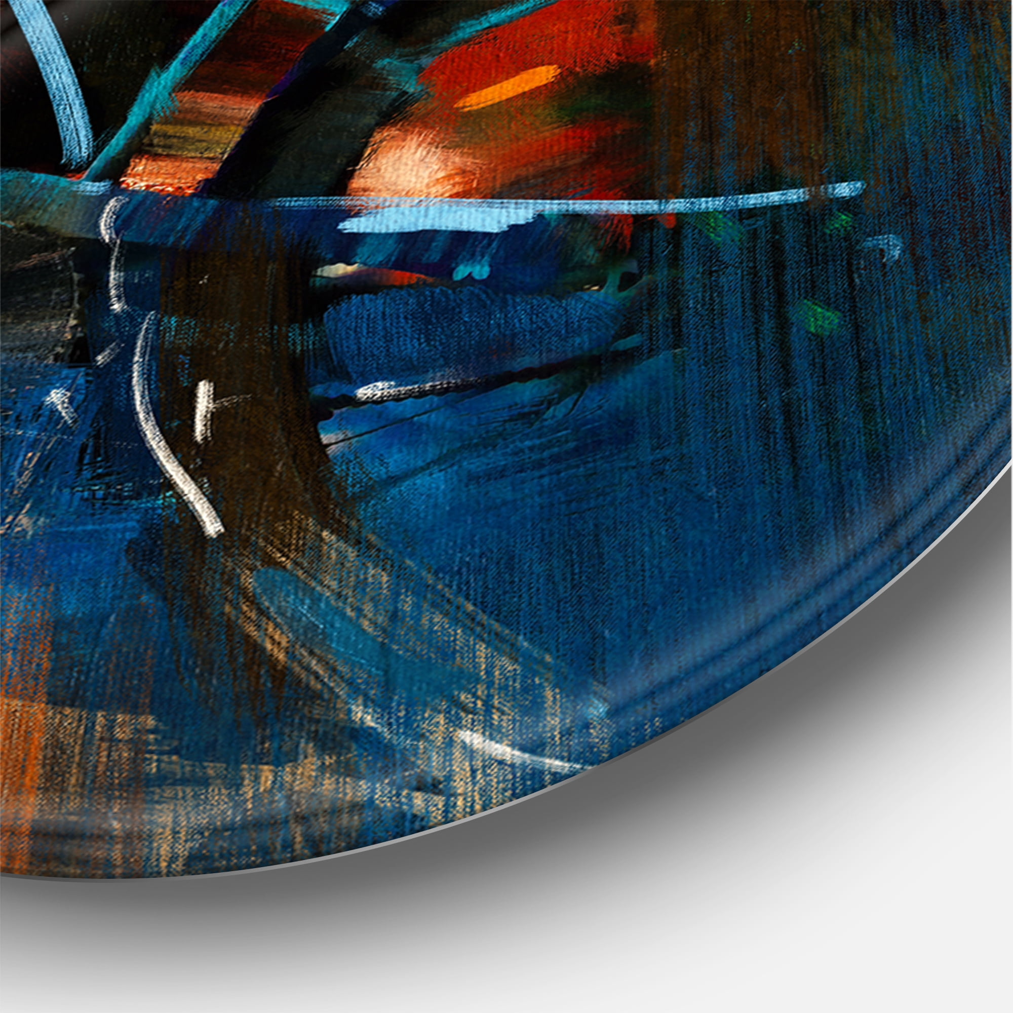 Designart 'Ancient Bicycle and Old Hat On Summer Day' Vintage Circle Metal Wall Art 29x29 - Disc of 29