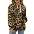 thumbnail image 4 of Brown Leopard Print 3D Print Hoodie Men Women Autumn Thin Pullover Sweatshirt Vintage Streetwear Tops, 4 of 6