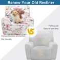thumbnail image 3 of SCRAWLGOD Highland Cattle Floral Pink White Recliner Chair Covers Stretch Recliner Sofa Cover Furniture Protector Cover Recliner Chair Cover with Elastic Bottom Washable Slipcovers for Living Room, 3 of 7