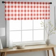 thumbnail image 2 of Orange Red Checkered Valance Curtains for Kitchen/Living Room/Bathroom/Bedroom Window, Rod Pocket Small Topper Half Short Window Curtains Voile Sheer Scarf, Farmhouse Buffalo Plaid 54"x18", 2 of 8